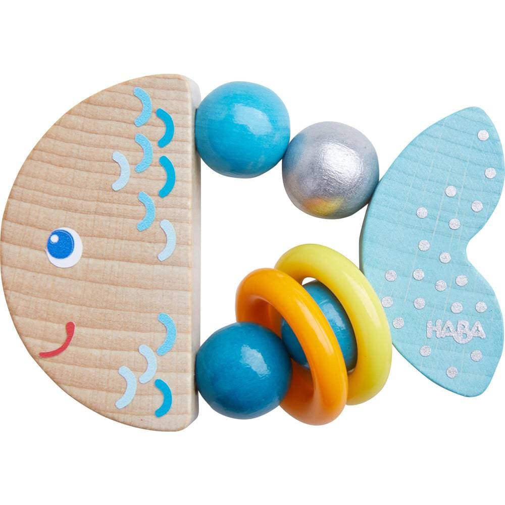 All Natural Wooden Baby Rattle - Christian Fish - Handmade Wooden