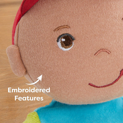 Snug Up Gabriel plush doll has embroidered features