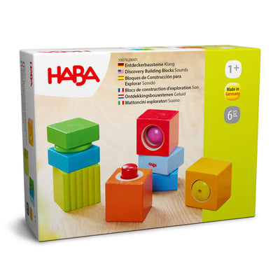 HABA Fun with Sounds Wooden Discovery Blocks package