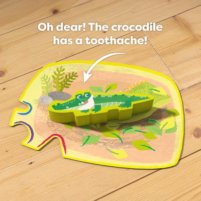 Oh dear! The crocodile has a toothache!