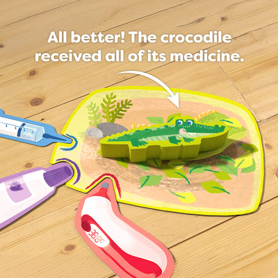 All better! The crocodile received all of its medicine.