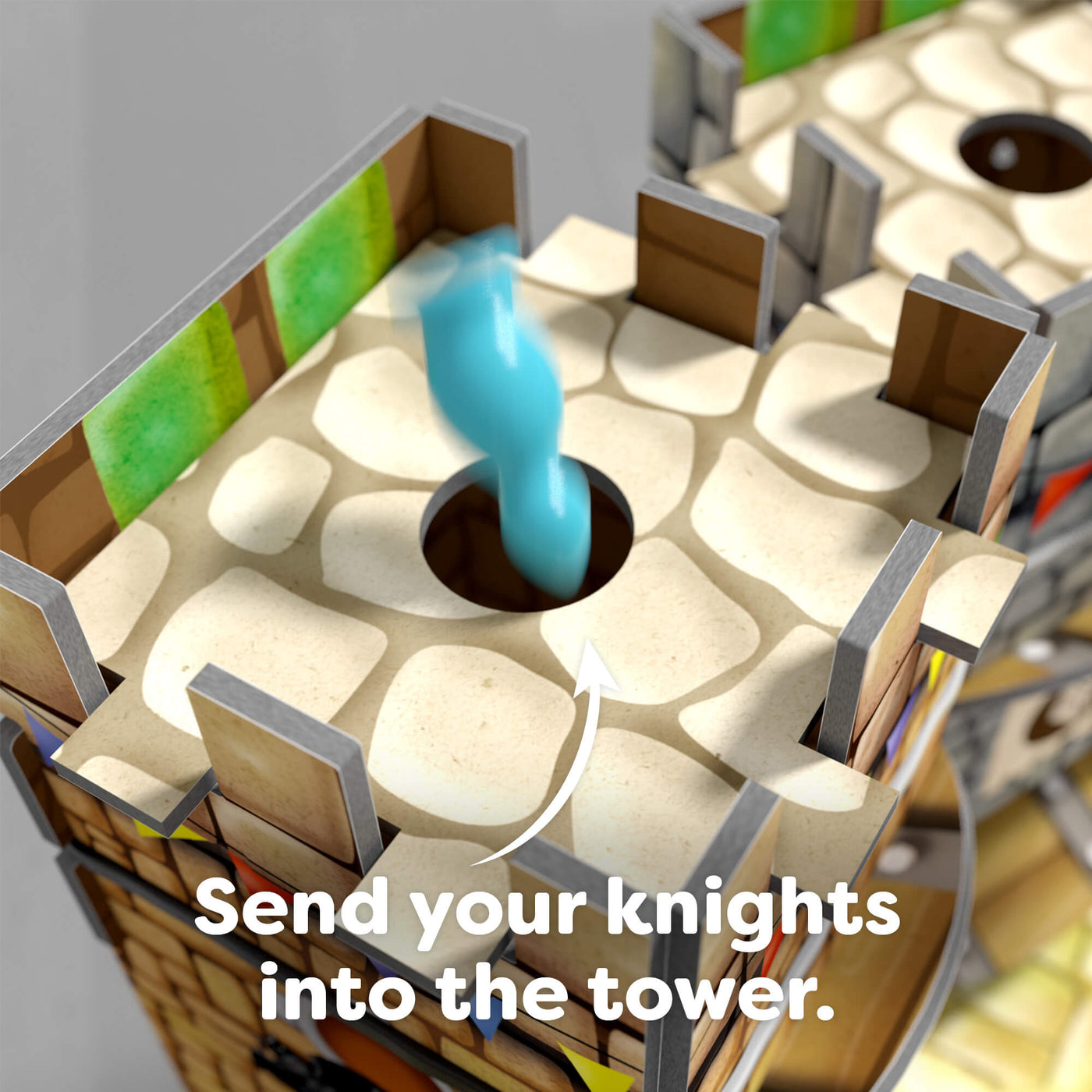 Send your knights into the tower.