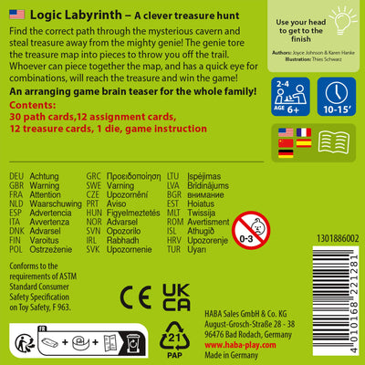 Logic Labyrinth back of game box