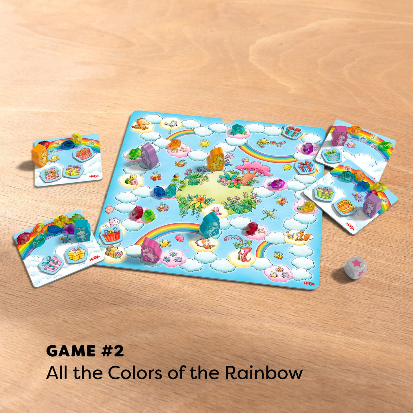 Game 2 All the Colors of the Rainbow on wooden background