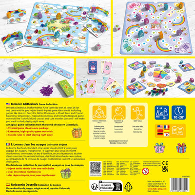 HABA Unicorn Glitterluck Game Collection back of the game box