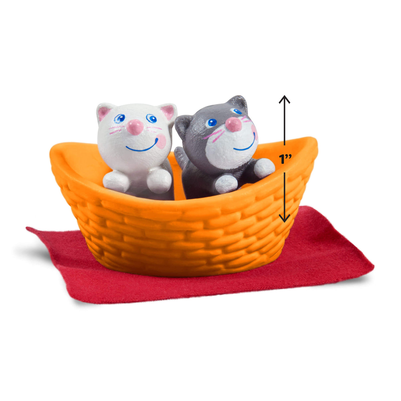 HABA Little Friends Kittens Play Set measures 1" tall