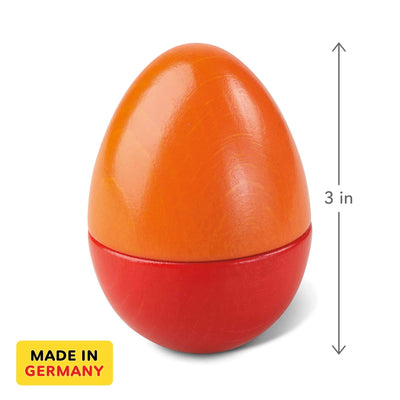 Wooden Musical Egg measures 3 inches tall - made in Germany