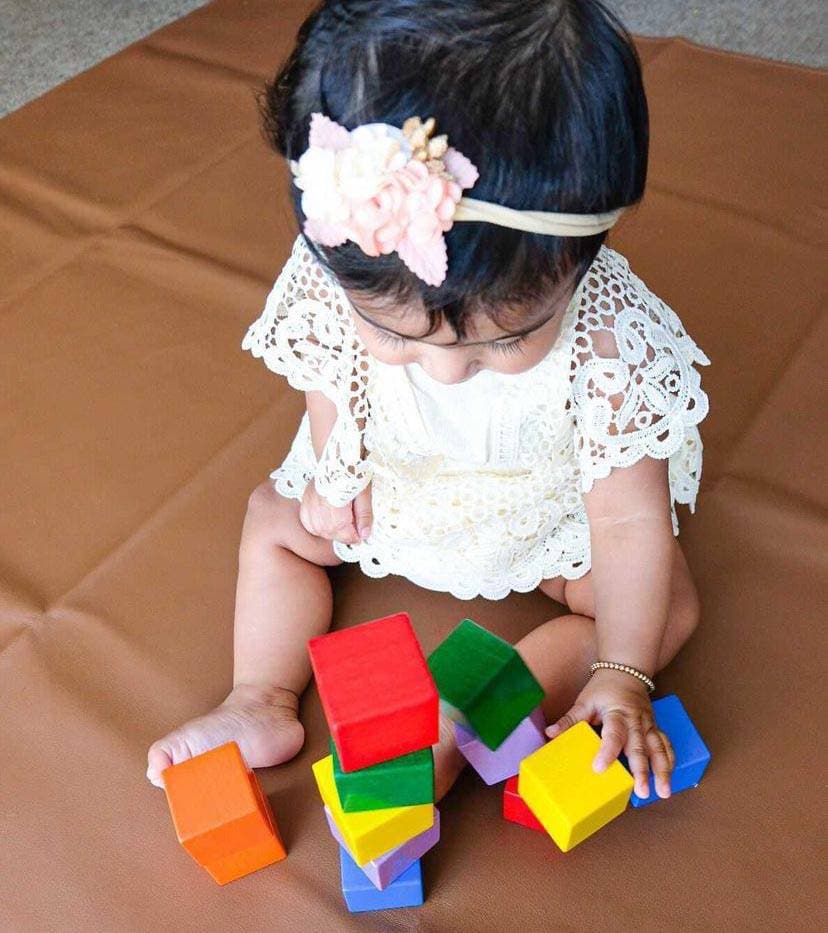 Oaktown Supply Toy Baby Blocks: 1.75 Large Wooden Blocks for 1 Year Old Toddler